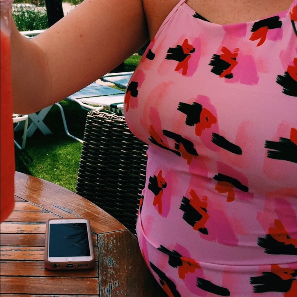 Pink High Neck One-piece